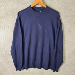 Bagazio Sweater Mens 3X Navy Blue‎ Crew Neck Polyester Long Sleeve Casual